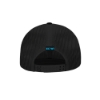 Back of Blue Ox 2025 black trucker hat with EC-WI tag and adjustable snapback closure