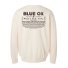 Back view of cream crewneck sweatshirt with 2025 lineup
