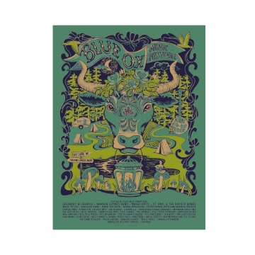2025 Blue Ox Music Festival Poster – Official Lineup & Illustrated Ox Design