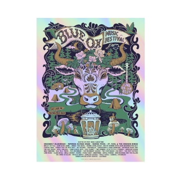 2025 Blue Ox Festival Poster – Holographic Foil Paper Edition with Full Lineup