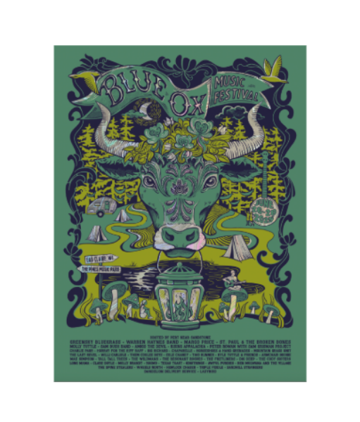 2025 Blue Ox Festival Poster – Holographic Foil Paper Edition with Full Lineup