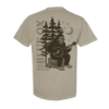 Large back graphic of a Sasquatch playing banjo in the pine trees for Blue Ox 2026
