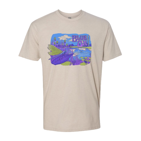 Blue Ox Poster Tee on white background